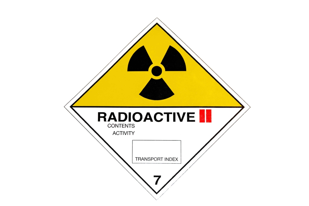 Warning sign for radioactive materials
