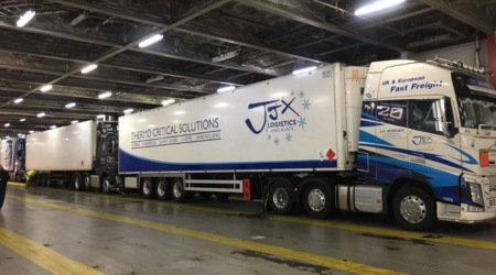 JJX lorry on ferry